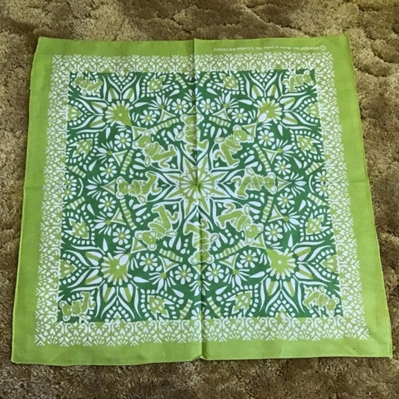 Green n floral dancing bears Grateful Dead bandana NWT - Picture 3 of 7
